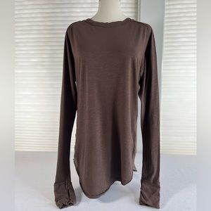 We The Free Brown Long Sleeve Oversized Shirt Women’s Size S